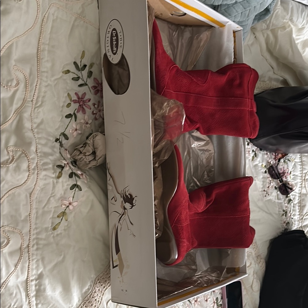 Dr. Scholl's Red Heeled Boots for Stylish Comfort